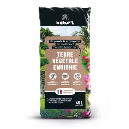 VILMORIN Terra Vegetale 40 Litri - Terriccio Pronto All'Uso Per Giardino, Vasi E Fioriere, Migliora Il Terreno, Adatto Ad Agricoltura Biologica