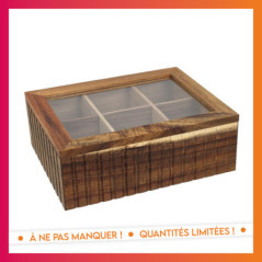 Boite the 6 compartiments acacia