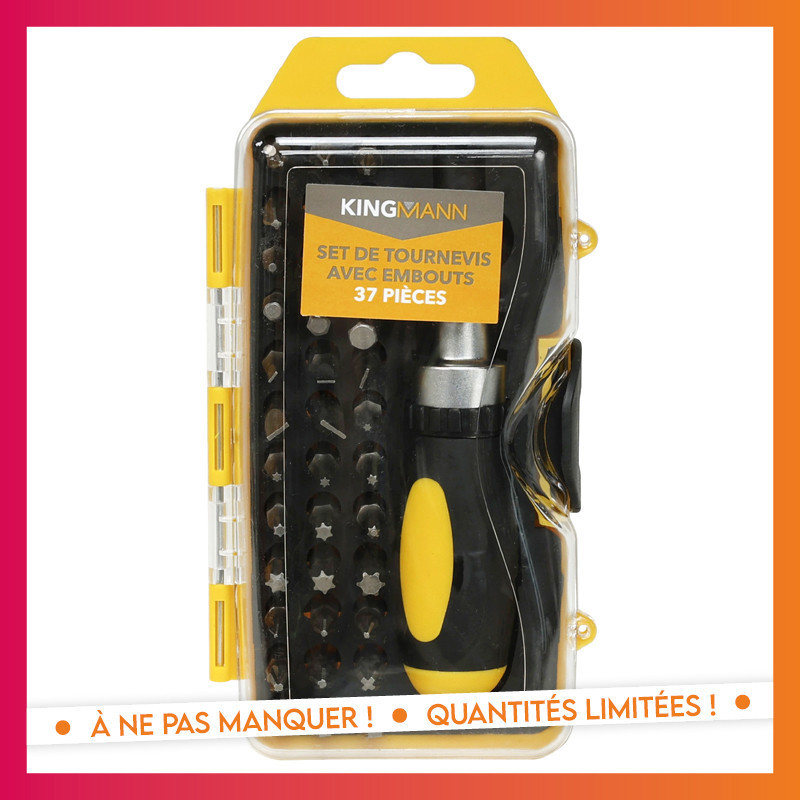 Set tournevis+embouts 37 pieces