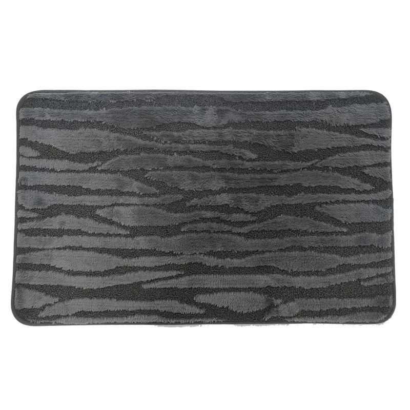 Tapis de bain 50x80 gris fluffy
