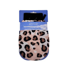 Gant exfoliant imprime leopard