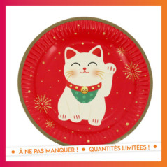 Assiette d23cm x10 carton chat