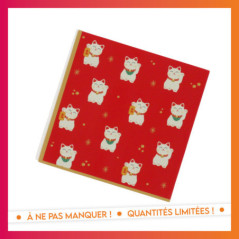 Serviette 33x33cm x20 chat