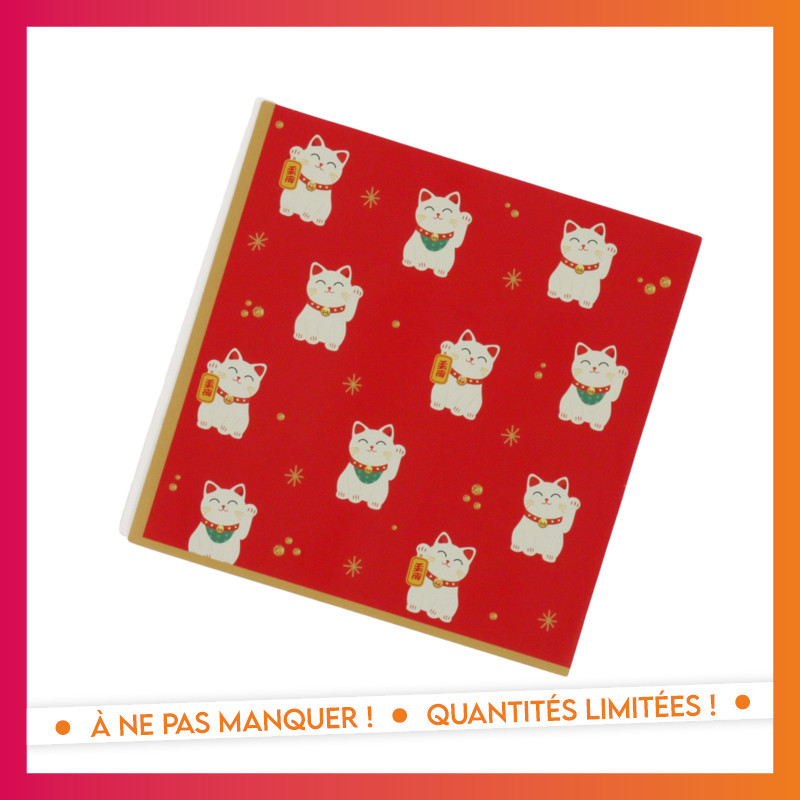 Serviette 33x33cm x20 chat