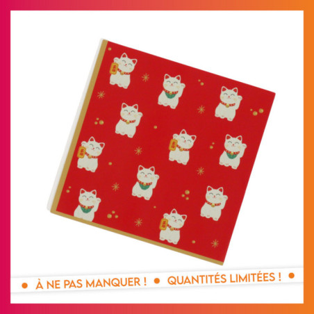 Serviette 33x33cm x20 chat