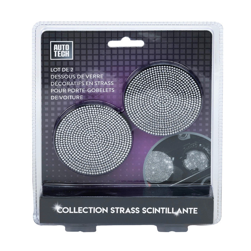 2 repose gobelet auto bling