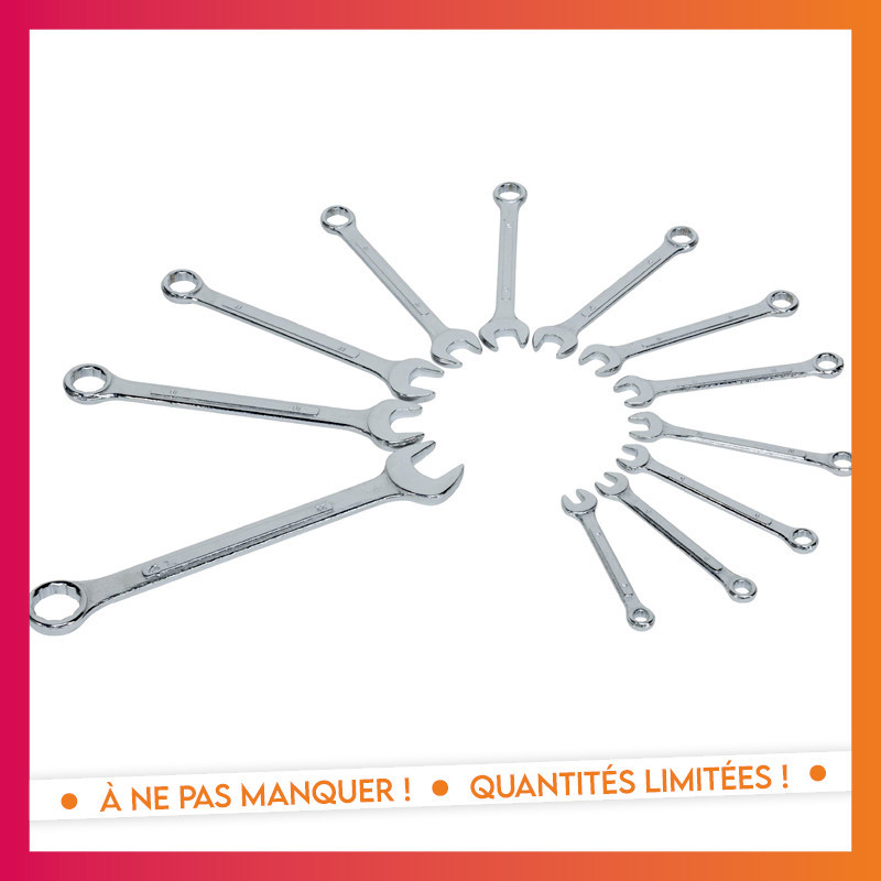 Set de 12 cles plates mixtes