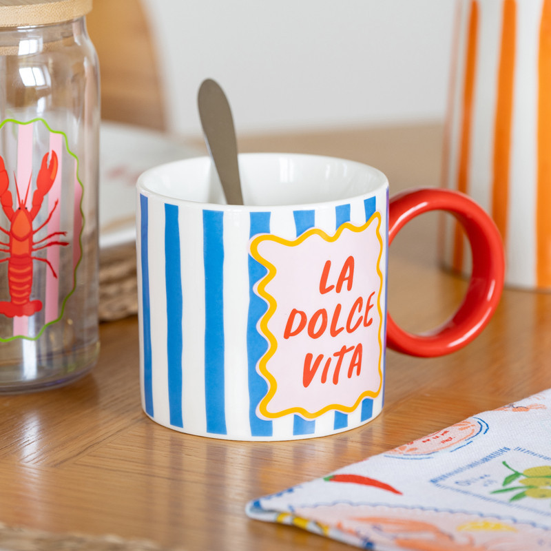 Mug motif rayures colore