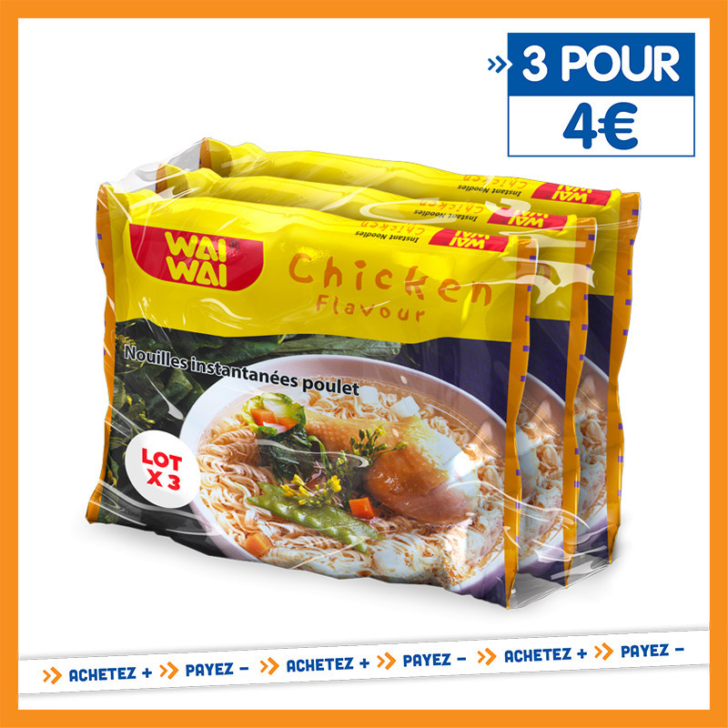 Nouilles instantanees poulet x3