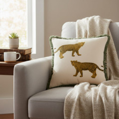 Coussin leopard 45x45cm