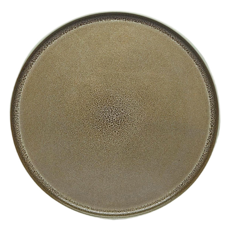 Assiette plate reactive marron