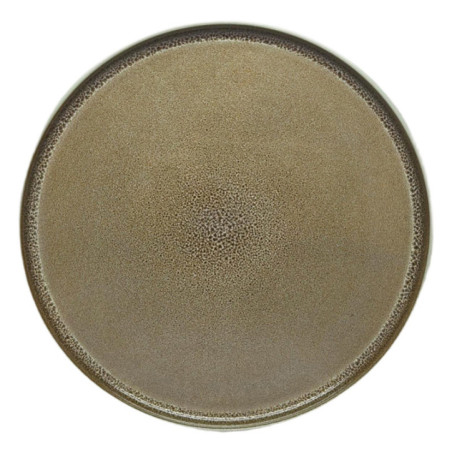 Assiette plate reactive marron