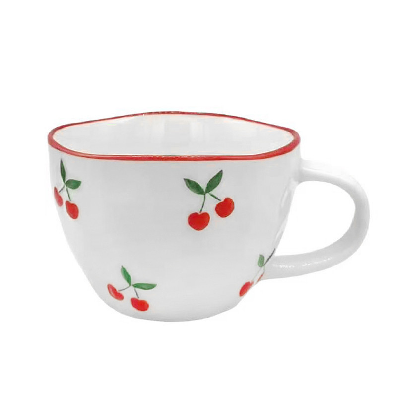 Mug blanc et motif cerise 380ml