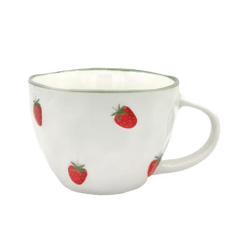 Mug blanc et motif fraise 380ml