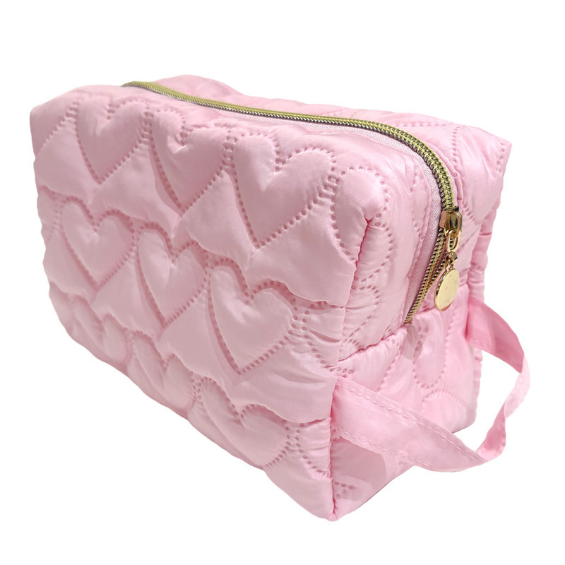 Trousse de toilette coeur rose