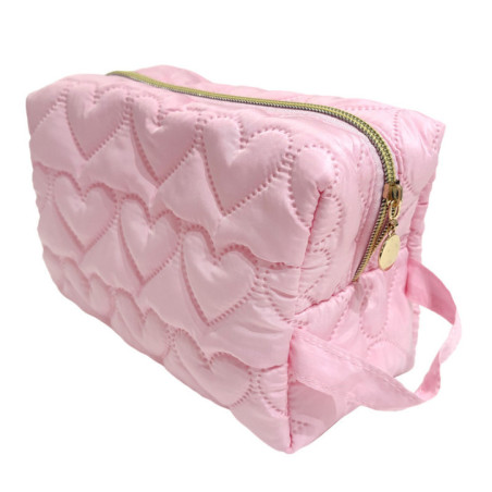 Trousse de toilette coeur rose