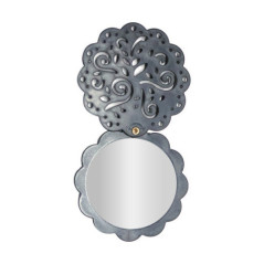 Miroir de poche ornement noir