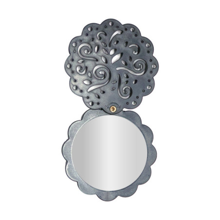 Miroir de poche ornement noir