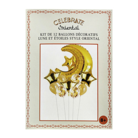 Kit de 12 decos ballons lunes et
