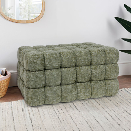 Pouf long cubes vert