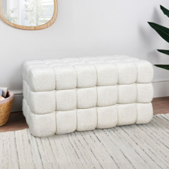 Pouf long cubes creme