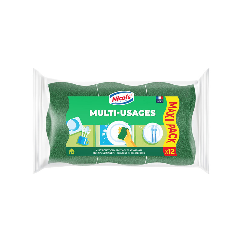 Eponge grattante verte x12