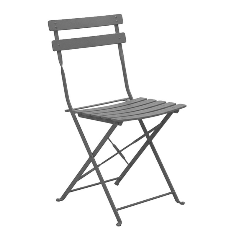 Chaise en metal gris mat