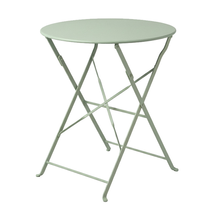 Table ronde en metal vert olive