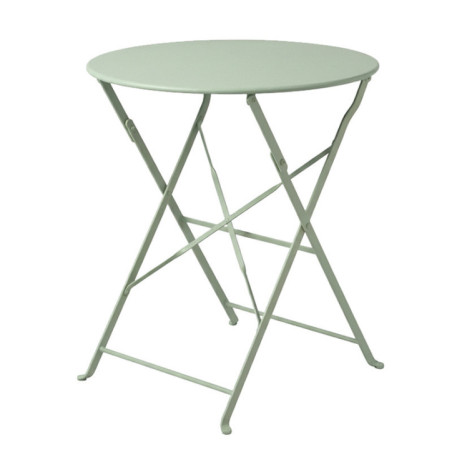 Table ronde en metal vert olive