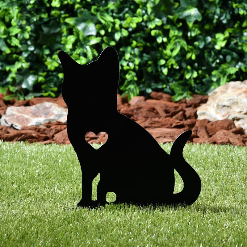 Piquet metal chien & chat noir a