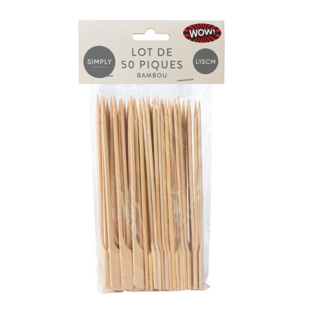 Lot de 50 piques bambou l15cm