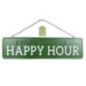 Plaque metal murale happy hour