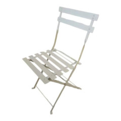 Chaise en metal lisa blanc casse