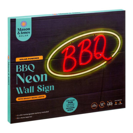Neon led mural solaire bbq