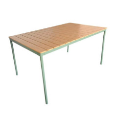 Table 4/6p metal/bois vert
