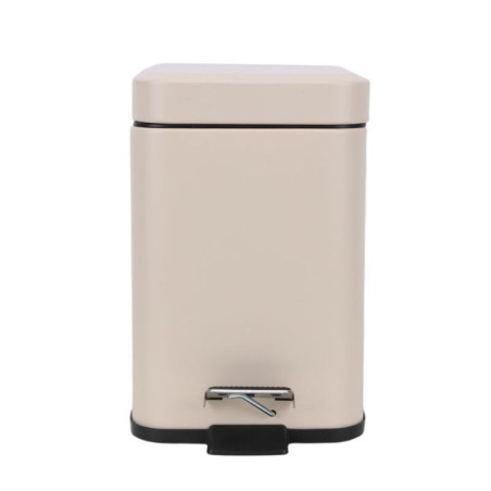 Poubelle 3l metal carre beige