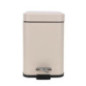Poubelle 3l metal carre beige