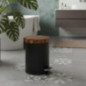 Poubelle 3l sdb couvercle acacia