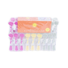 Pinces a linge fleurs x18