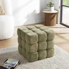 Pouf cubique vert