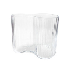 Vase verre strie asymetrique