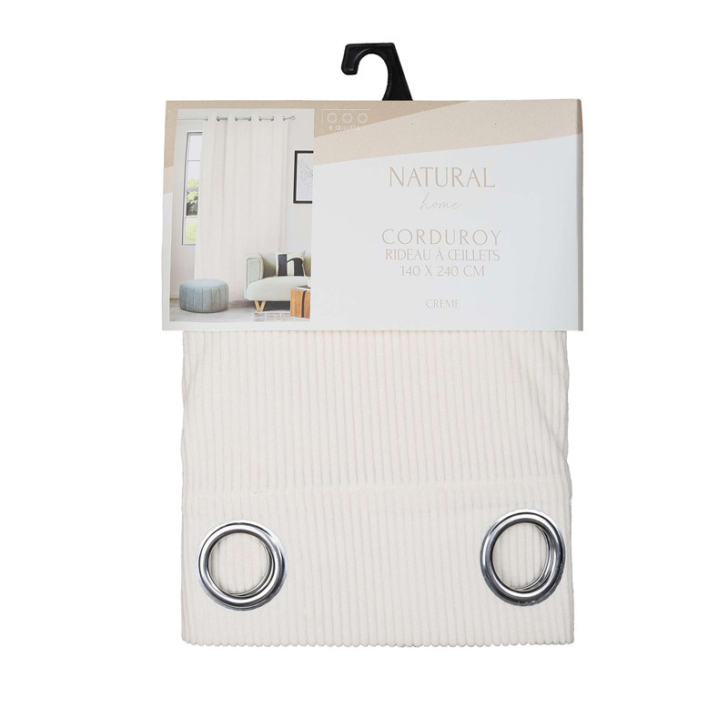 Rideau corduroy creme 140x240cm