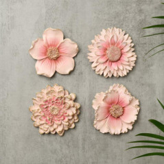 Fleurs deco murale 4ass
