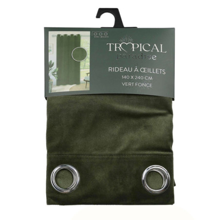 Rideau velours 140x240cm vert fo