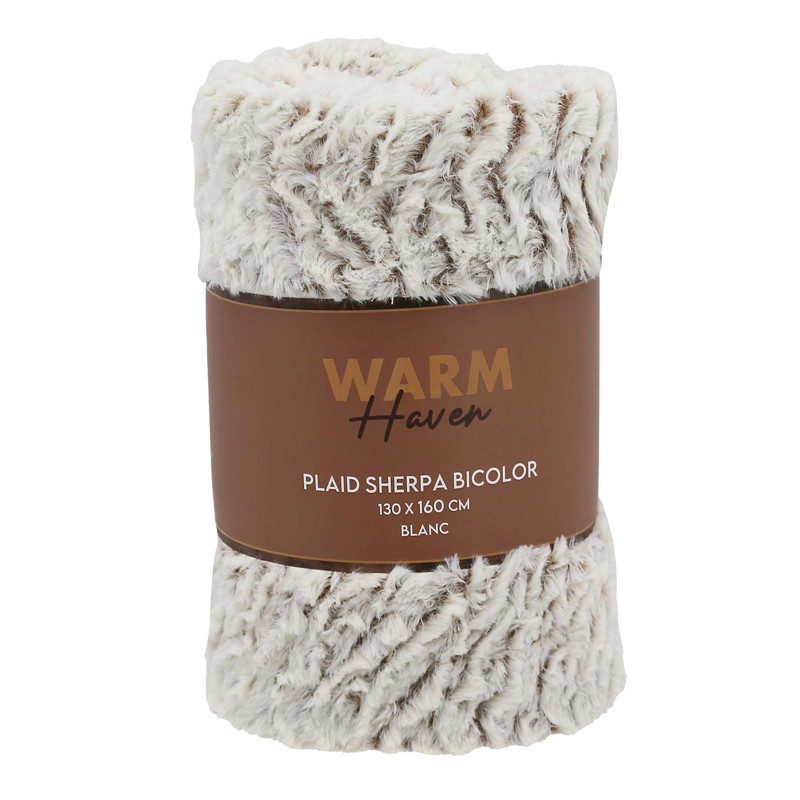 Plaid sherpa bicolor 130x160cm b