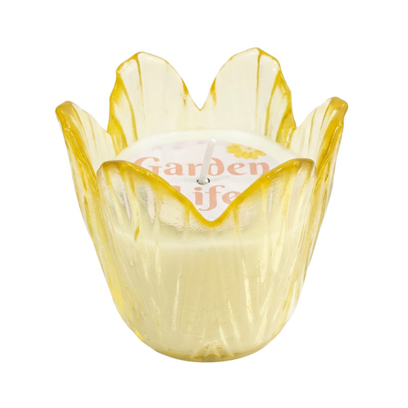 Bougie citronnelle fleur verre 3
