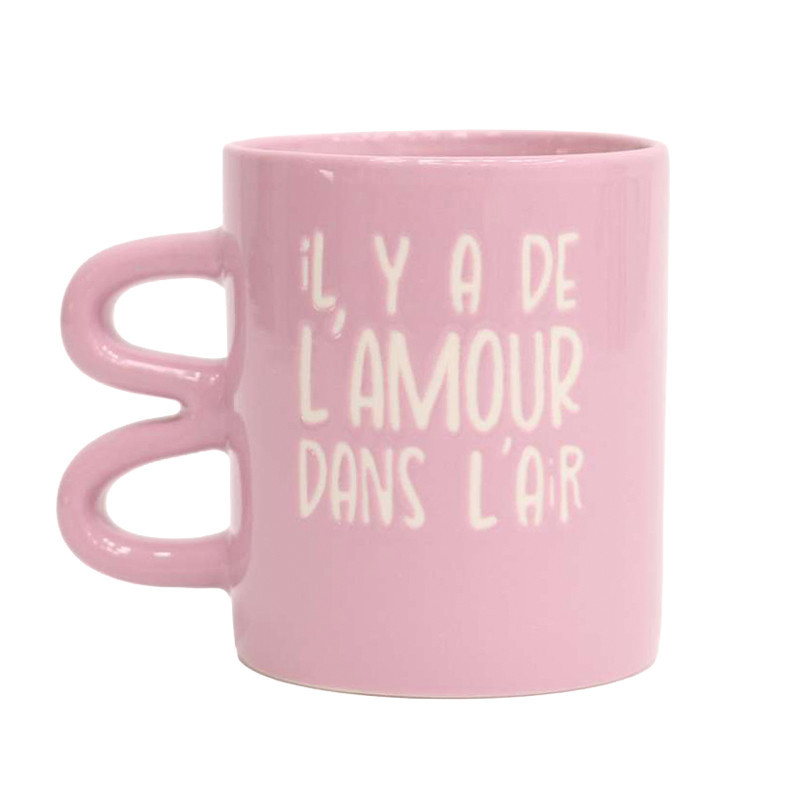 Mug double anse uni avec print