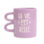 Mug double anse uni avec print