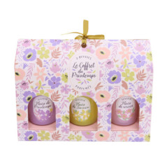 Set de 3 bougies printanieres