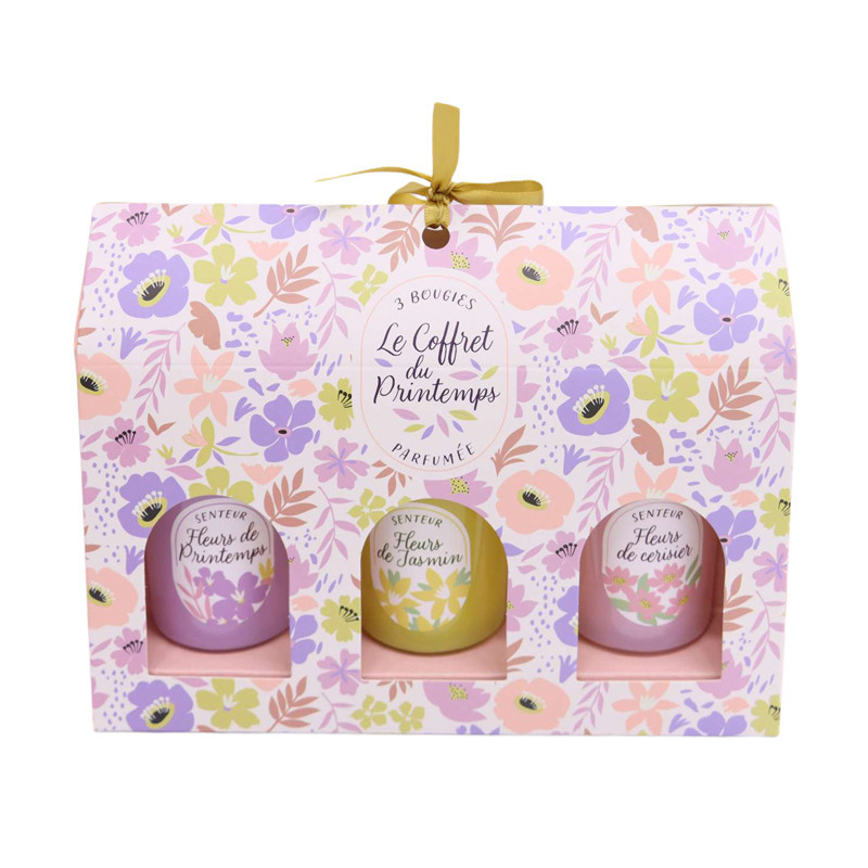 Set de 3 bougies printanieres